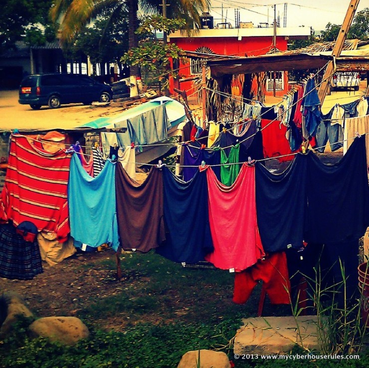 Hanging laundry in Mexico